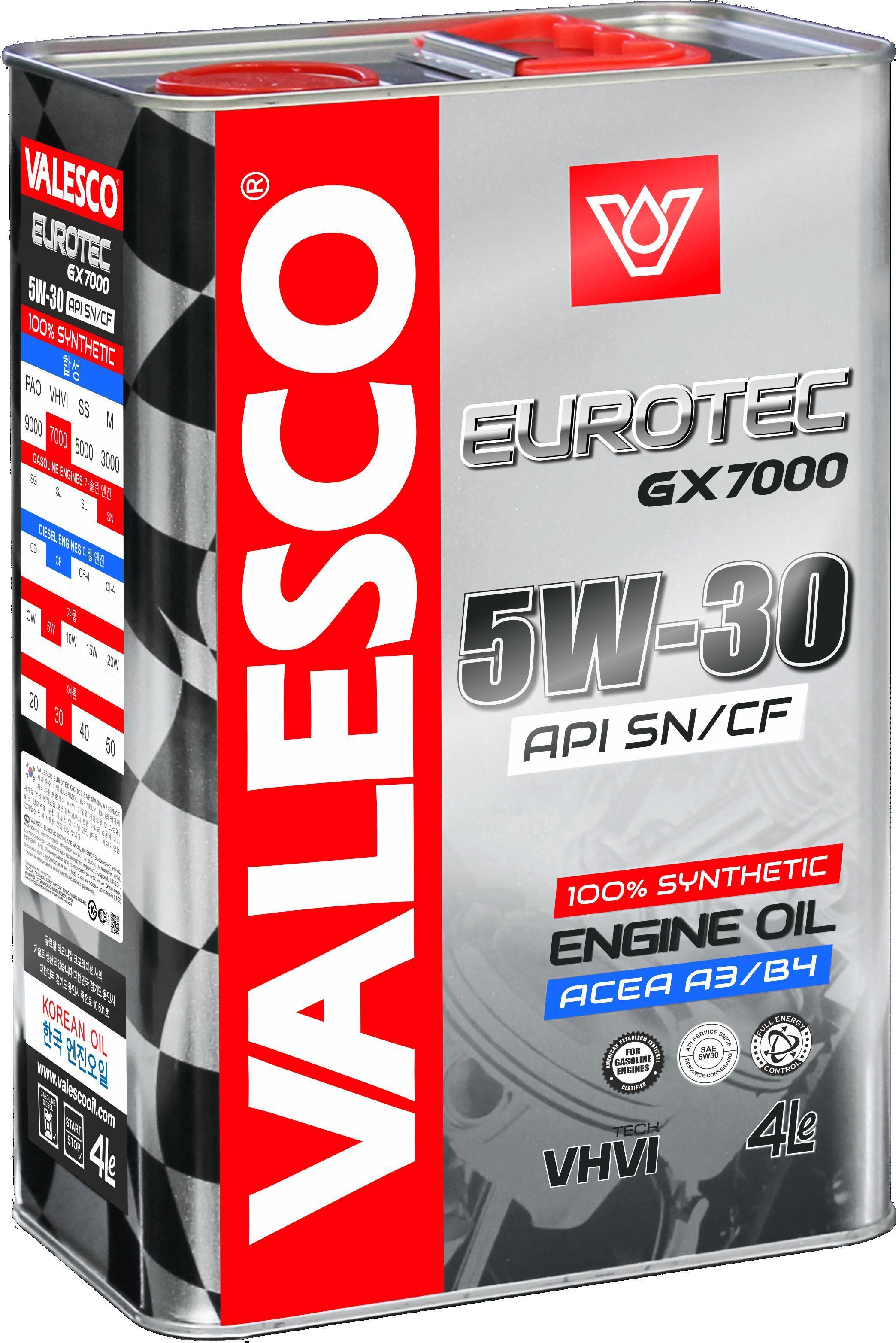 АКЦИЯ Масло моторное VALESCO EUROTEC GX 7000 5W-30 API SN/CF синтетическое 4л**ПРОМО