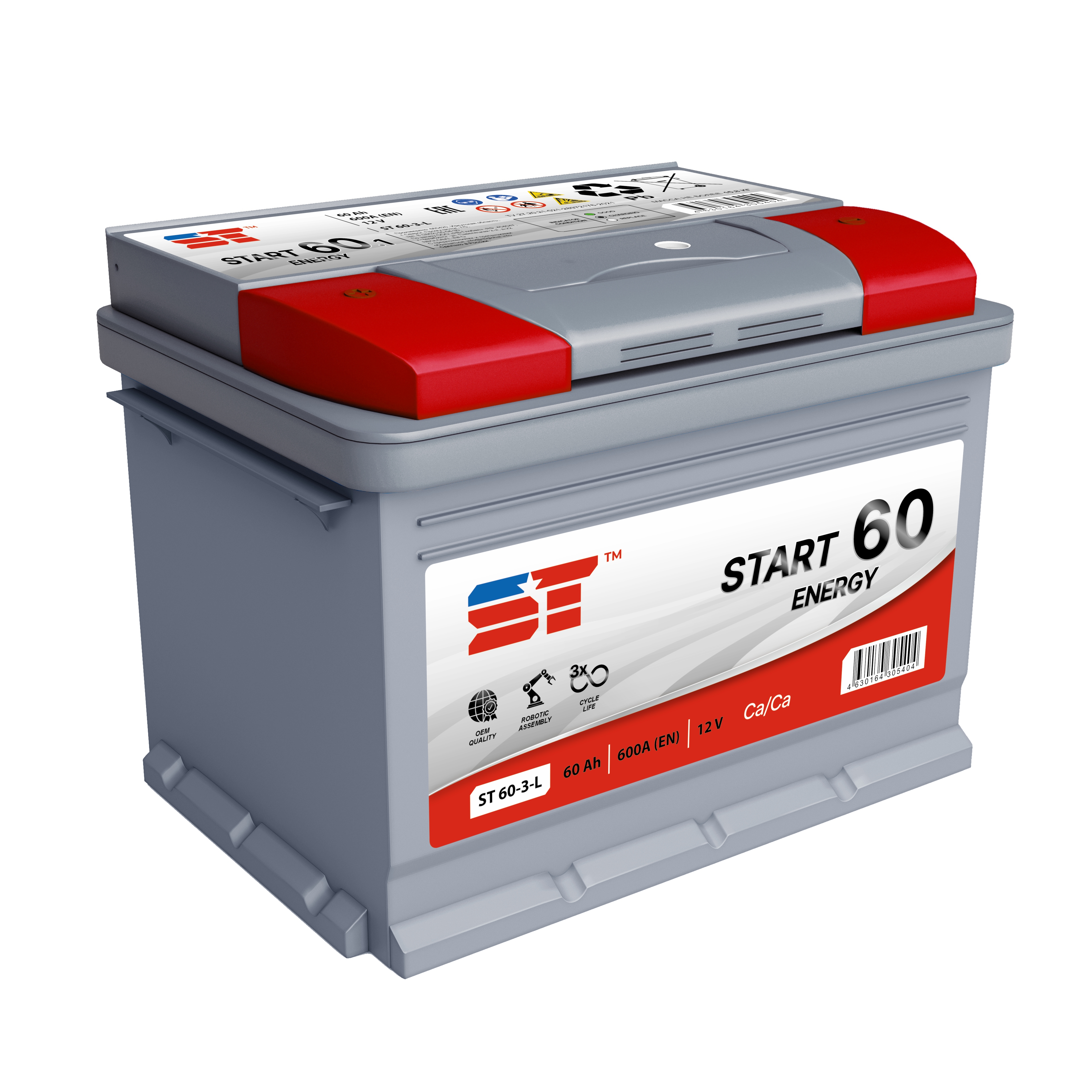 Аккумулятор 60 А/ч прямая полярность ST Start ток 600 А 242x175x190