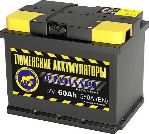 Аккумулятор 60 А/ч прямая полярность Тюмень ток 550 А 242x175x190 6CT60L1