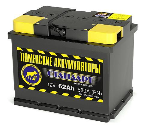 Аккумулятор 62 А/ч обратная полярность Тюмень ток 580 А 242x175x190 6CT62LR