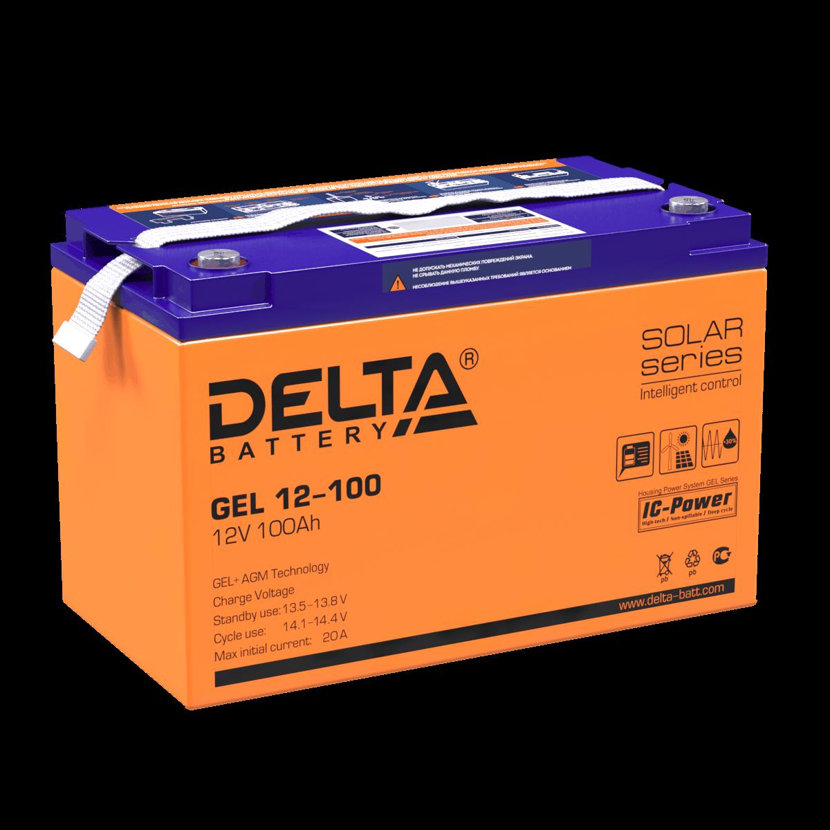 Аккумулятор ИБП 12 В 100 А/ч прямая полярность Delta GEL 333x173x216