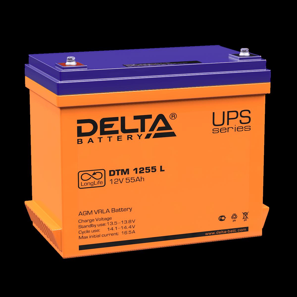 Аккумулятор ИБП 12 В 55 А/ч прямая полярность Delta DTM 239х132х210
