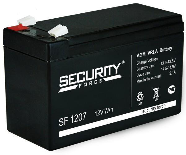 Аккумулятор ИБП 12 В 7 А/ч прямая полярность Security Force AGM 151x65x100 SF1207