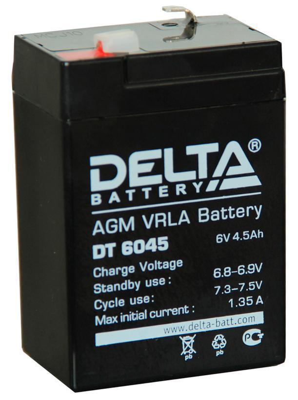 Аккумулятор ИБП 6 В 4,5 А/ч прямая полярность Delta DT AGM 70x47x107