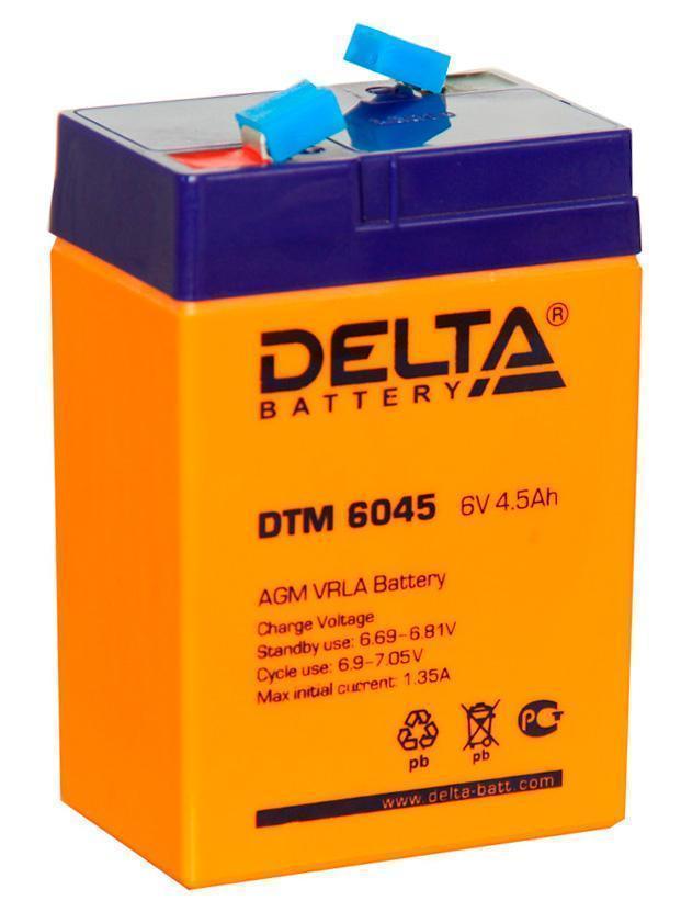 Аккумулятор ИБП 6 В 4,5 А/ч прямая полярность Delta DTM AGM 70x47x107
