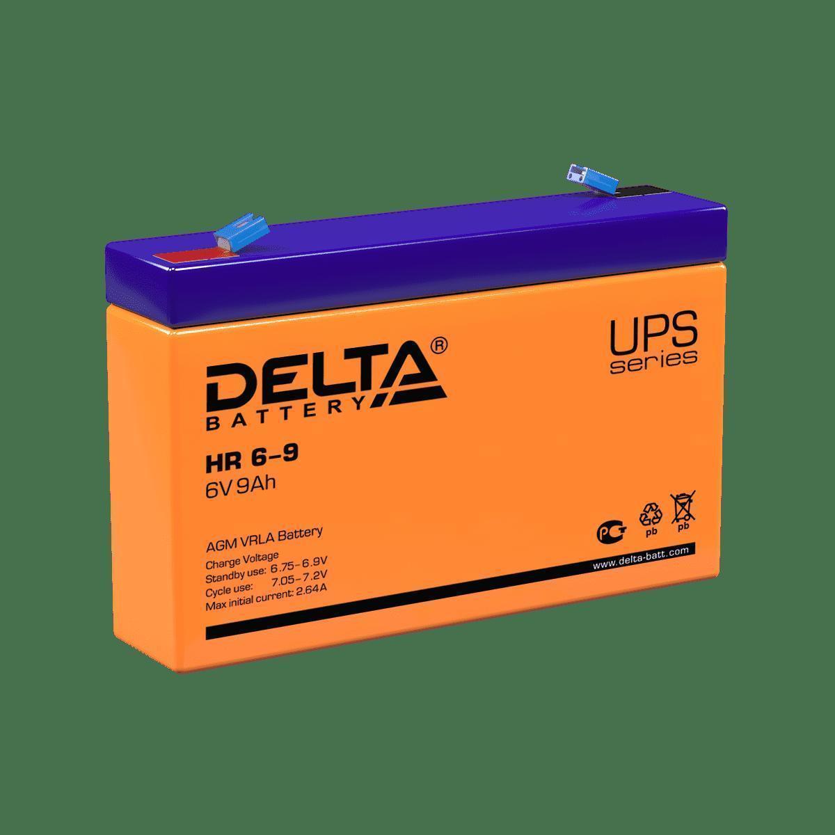 Аккумулятор ИБП 6 В 9 А/ч прямая полярность Delta HR AGM 151x34x94