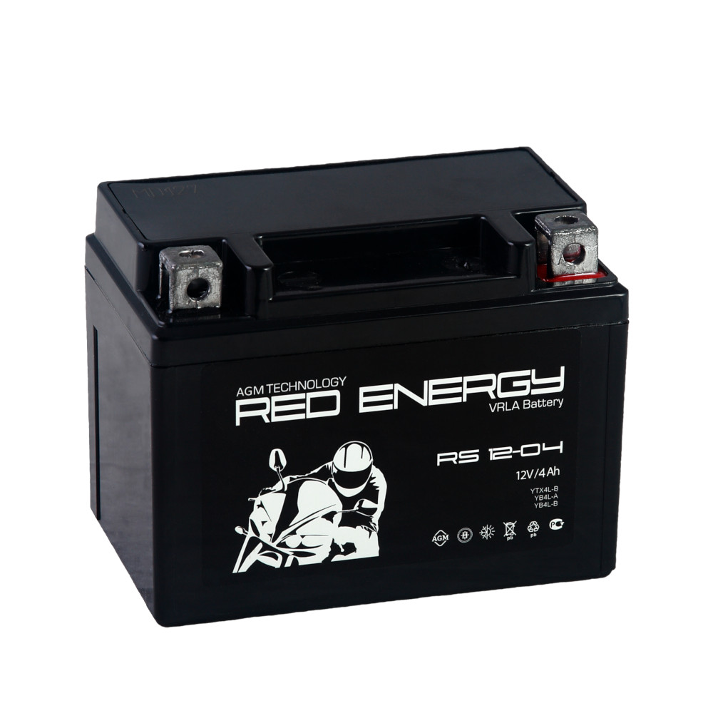Аккумулятор Мото 12 В 4 А/ч обратная полярность Red Energy AGM ток 60 114x70x87