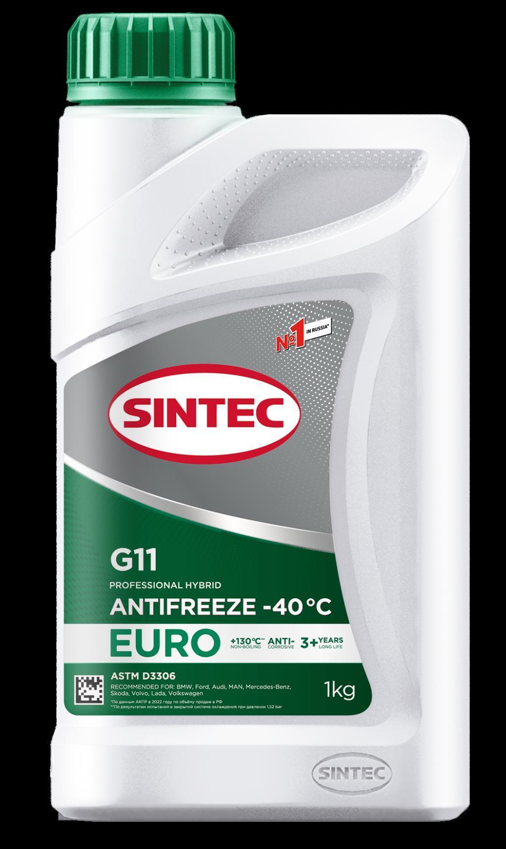 Антифриз Sintec Euro зеленый G11 (-40) 1 кг