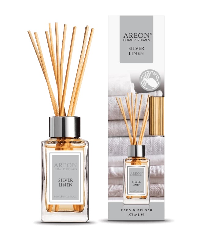 Ароматизатор для дома Areon Sticks (банка, деревянные палочки) Silver Linen Серебряный Лен 85 мл
