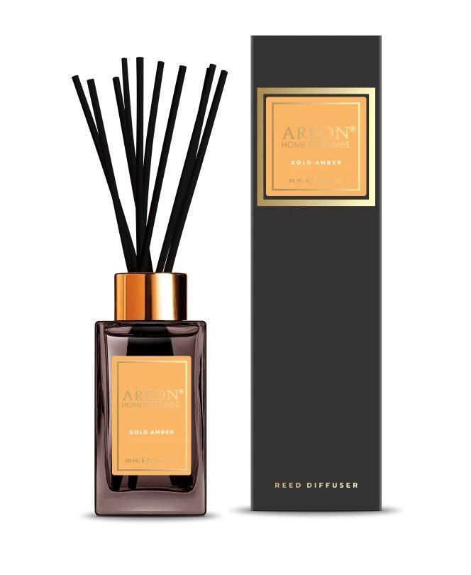Ароматизатор для дома Areon Sticks Premium (банка, деревянные палочки) Gold Amber Золотой Янтарь 85 мл PSL-07
