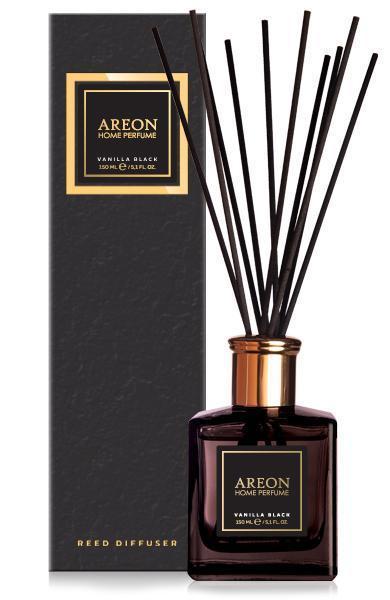 Ароматизатор для дома Areon Sticks Premium (банка, деревянные палочки) Vanilla Black ванильный черный 150 мл