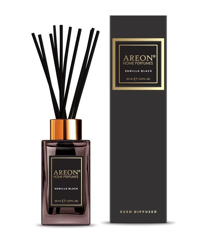 Ароматизатор для дома Areon Sticks Premium (банка, деревянные палочки) Vanilla Black ванильный черный 85 мл