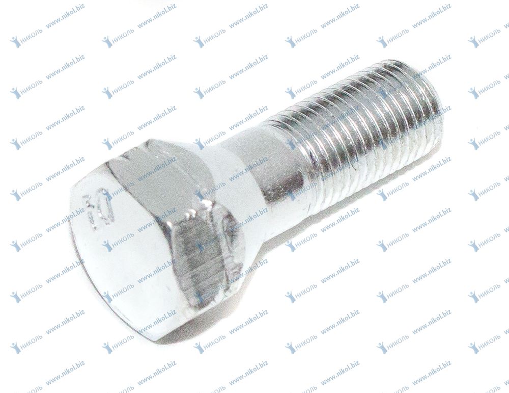 Болт колеса для а/м ВАЗ 2101 ключ 19 М12 х 1,25 х 27 (крат_уп_10шт) NOVA-PRO/DINWARD