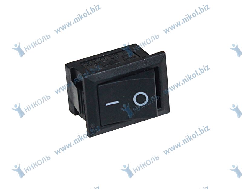 Выключатель клавиша Mini (2 полож., 2 конт., 250V, 6А) черная Nord YADA (крат_уп_10шт)