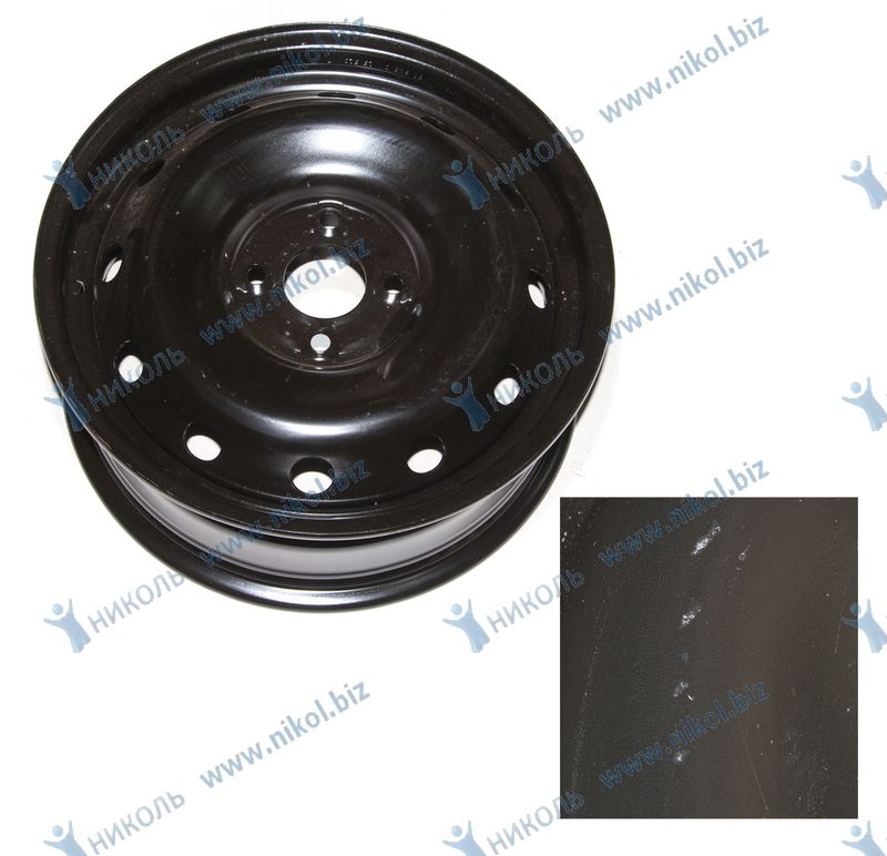Диск колеса R15 2180, Renault Logan, Largus, Almera ТЗСК черный УЦЕНКА! потертости, царапины