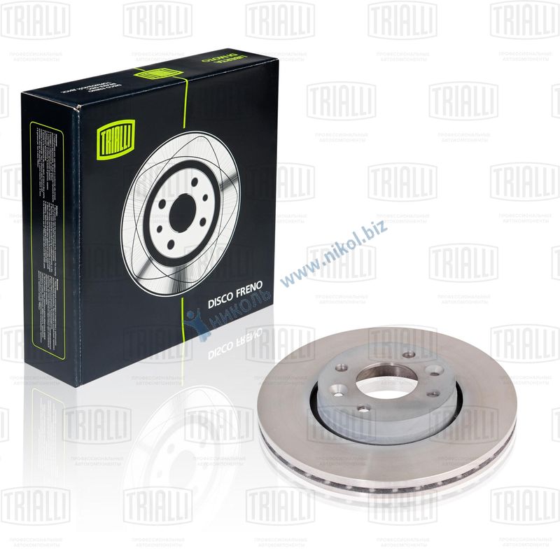 Диск тормозной Renault Logan (08-), Largus (12-), Vesta, X-Ray (15-) Trialli 7701207795 (к-т=2шт) (к