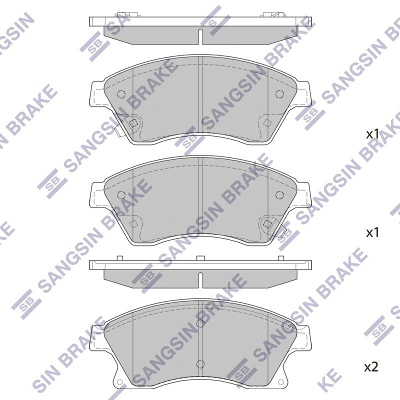 Колодки тормозные CHEVROLET CRUZE , OPEL ASTRA J 15" 1.6/1.8 пер SANGSIN BRAKE