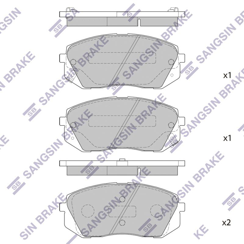 Колодки тормозные SANGSIN BRAKE /581011DE00/ Sportage 4WD / IX35 10-/ SONATA 10- 16" пер