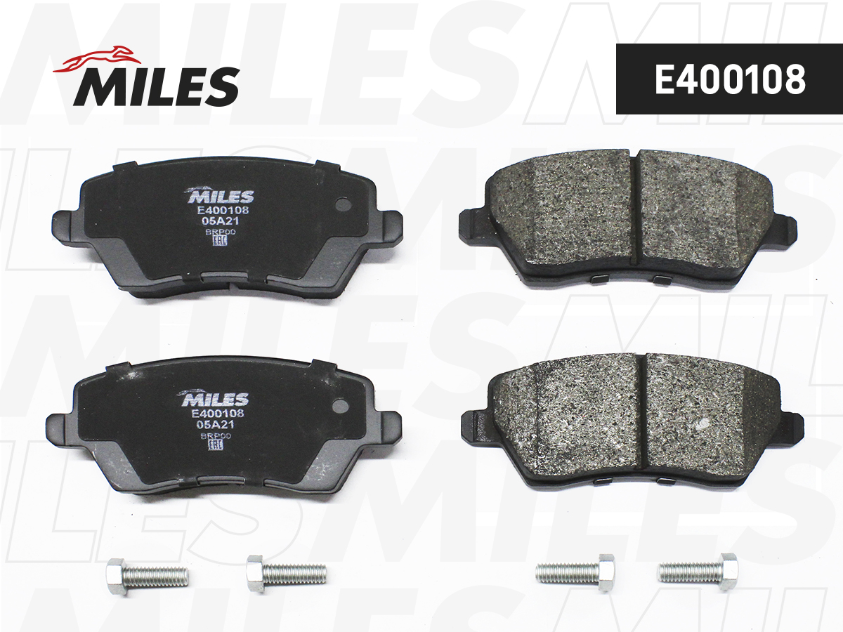 Колодки тормозные для а/м Lada Largus (-ABS), Vesta; Renault Duster, Logan 08-; Nissan Almera 12- передние Miles Low-metallic