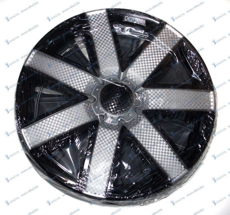 Колпак 15 ГАЛАКСИ МИКС серебристо-черный карбон NOVA-PRO/DINWARD NPk-1505/LW1505 (к-т=2шт)