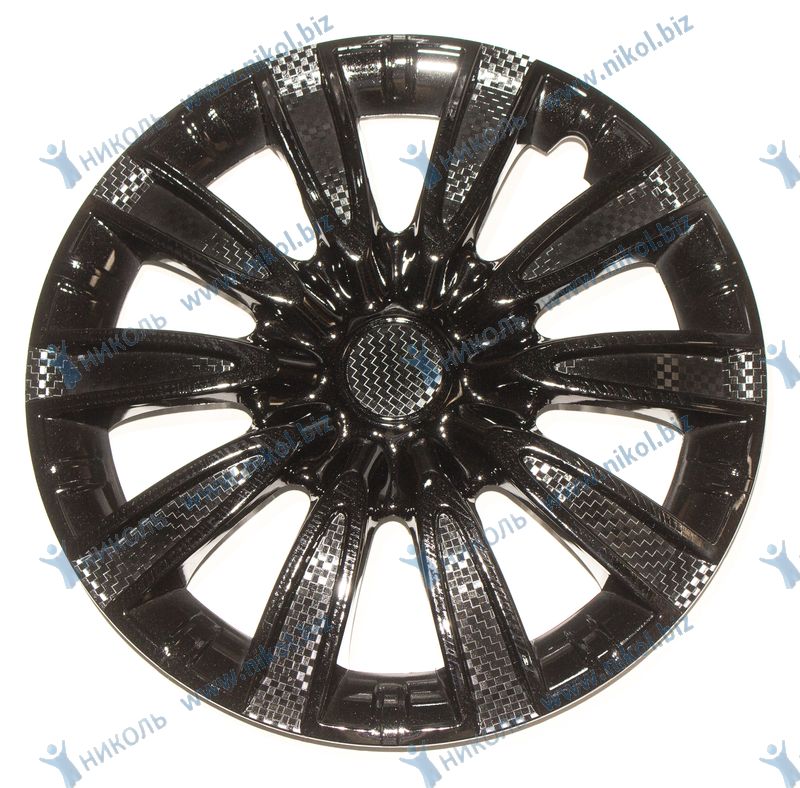 Колпак 15 ТОРНАДО черный глянец карбон NOVA-PRO/DINWARD NPk-1527/LW1527 (к-т=2шт)