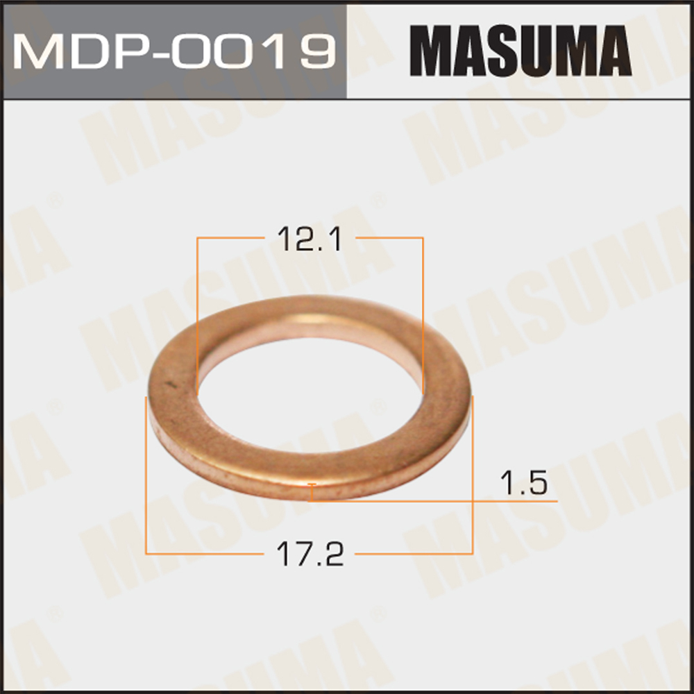 Кольцо форсунки 12,1 х 17,2 х 1,5 Медь MASUMA MDP0019
