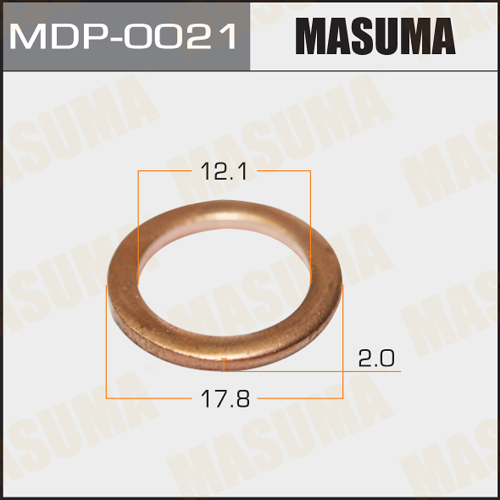 Кольцо форсунки 12,1 х 17,8 х 2 Медь MASUMA MDP0021