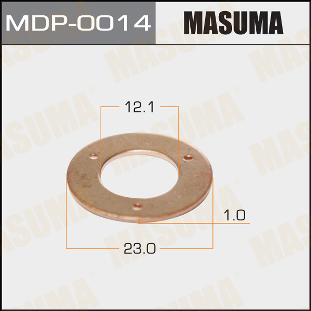 Кольцо форсунки 12,1 х 22,9 х 1 ДВС NISSAN RD28, LD20, CD Медь (обратка) MASUMA MDP0014