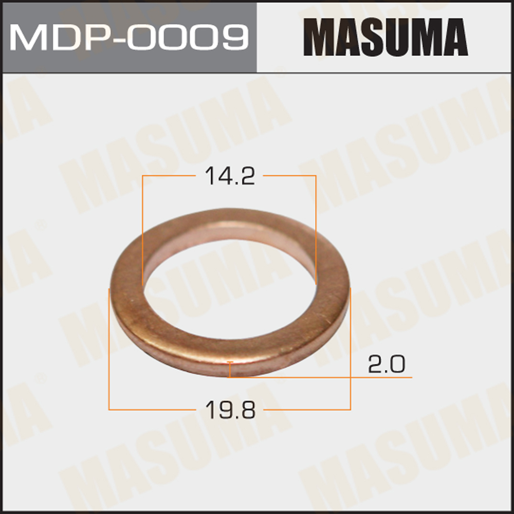 Кольцо форсунки 14,2 х 19,8 х 2 Медь MASUMA MDP0009