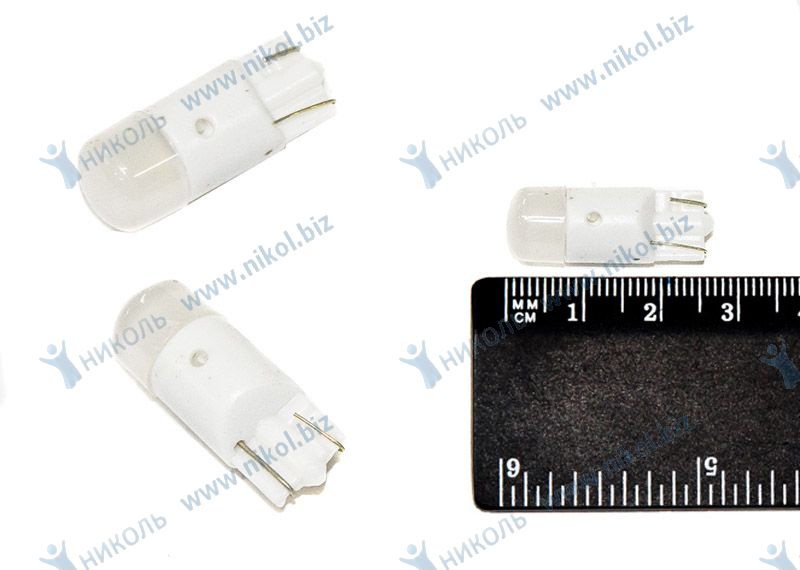 Лампа светодиод 12-5 б/ц (габарит) W2.1X9.5d бел 1SMD диод PH MT 12V 3W NOVA-PRO/DINWARD (крат_уп_10