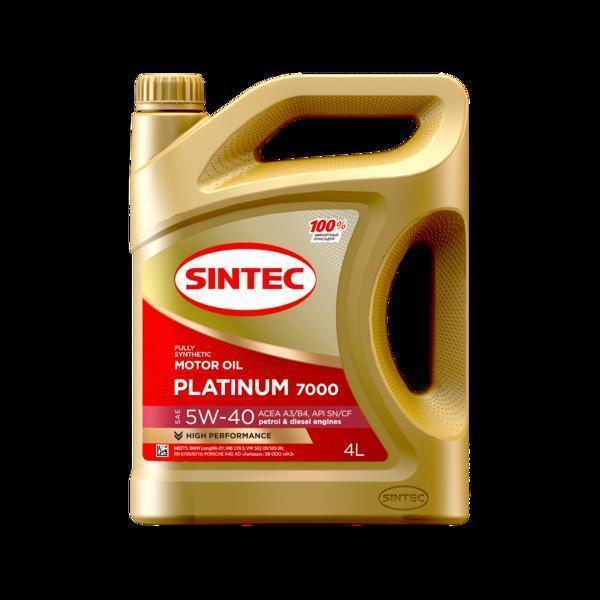Масло моторное Sintec 5W-40 Platinum 7000 ACEA A3/B4 синтетическое 4л / 5W40