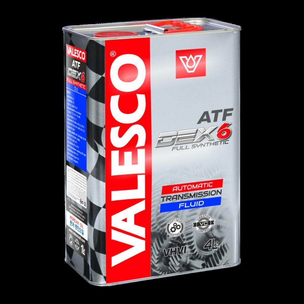 Масло трансмиссионное VALESCO ATF Dexron VI синтетическое 4л TOYOTA TYPE WS (JWS 3324) BMW 83 22 0 397 114 HYUNDAI/KIA SP-IV/ SPH-IV NISSAN MATIC FLUED S MB 236.12, 236.14, 236.15 236.41 MAZDA FZ, MITSUBISHI ATF-J3 SP-IV, LAND ROVER Lr0022460 TYK500