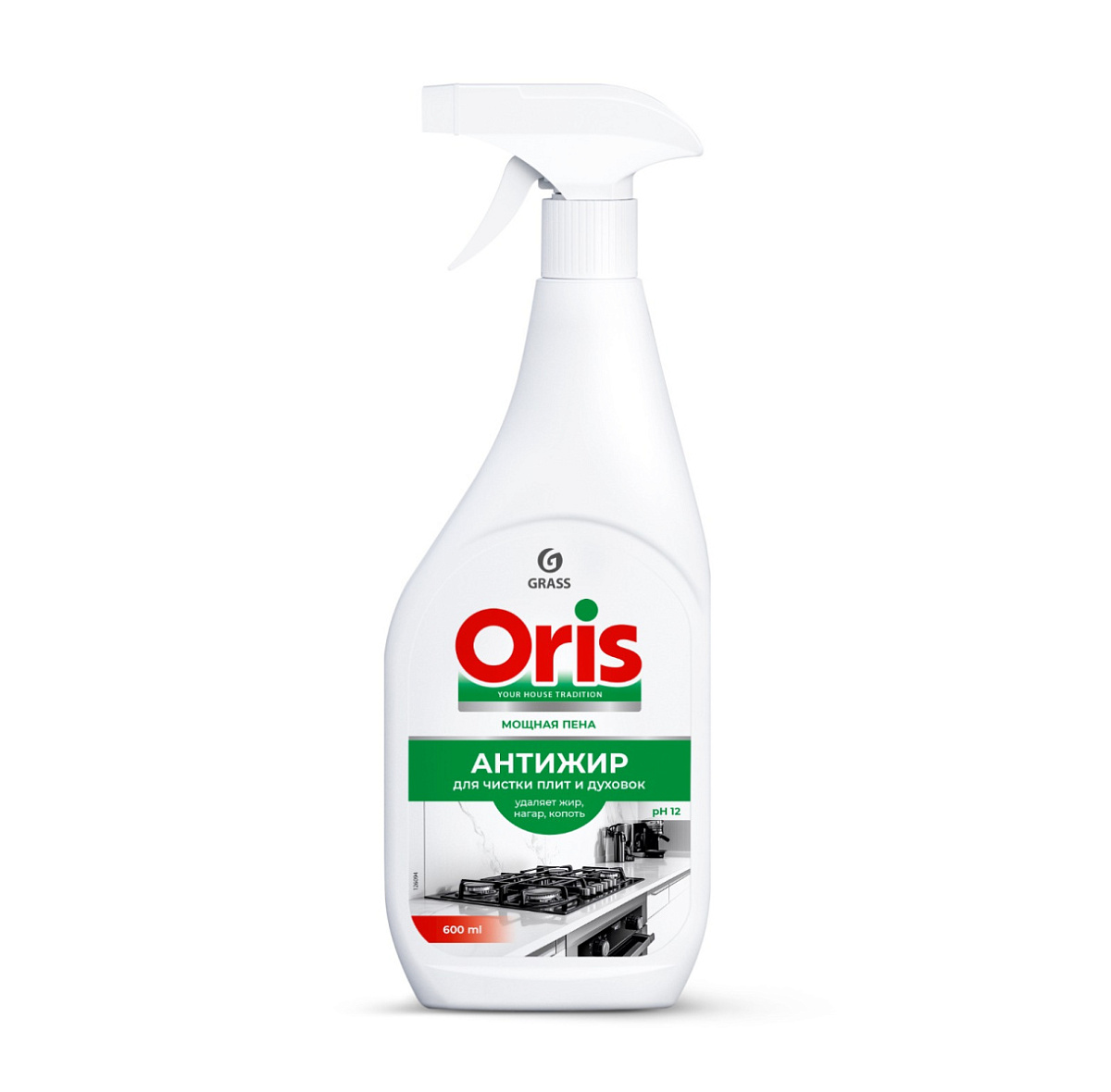 Очиститель для кухни Grass ORIS Антижир для плит, духовых шкафов, мультиварок спрей 600 мл