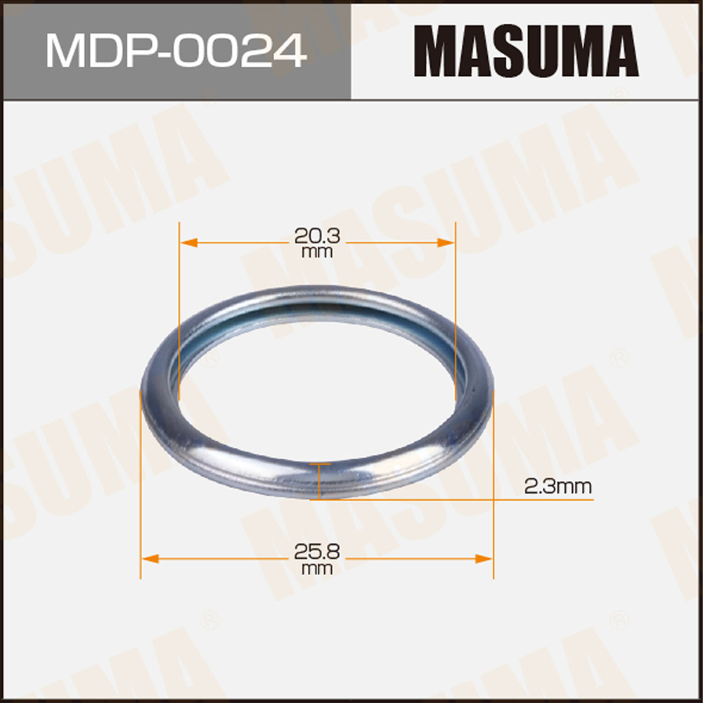 Прокладка сливной пробки масла MASUMA 20.3 x 25.8 x 2.3 SUBARU