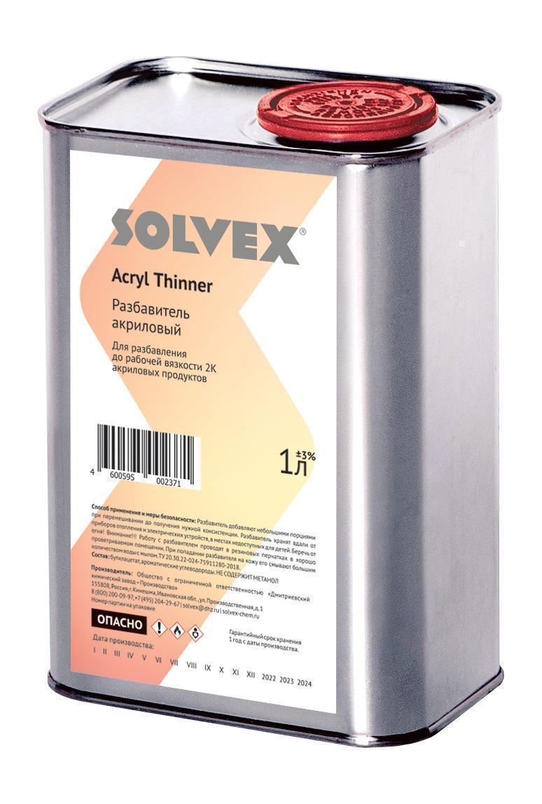 Разбавитель для акриловых продуктов Solvex 1л (в жести)