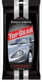 Салфетки влажные для стекол и зеркал Г 30 шт. Top Gear