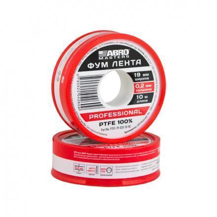 ФУМ Лента professional 19 мм х 0,2 мм х 10 м Abro Masters PTFE -19-020-10